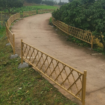 护栏围栏室外不锈钢仿竹护栏绿化草坪竹篱笆栅栏农村院子围挡户外隔离