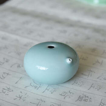 樱安娜 青瓷文房四宝砚滴摆件书法用品手工陶瓷小号水滴书滴水盂水滴
