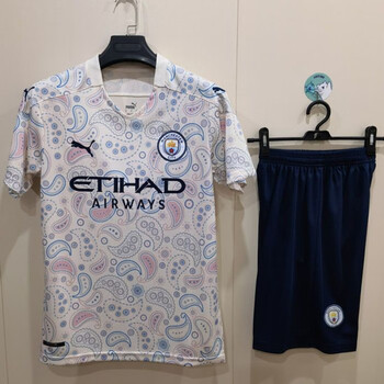 爵世康jueshikang曼城第二客场球衣2021短袖成人足球服训练套装17号