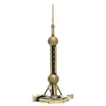 聪益可 地标建筑上海东方明珠塔模型电视柜装饰品金属工艺礼品书桌工