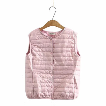 恩若凡中年妇女轻薄羽绒服女马甲装棉200斤宽松时尚妈妈内胆背心粉色l