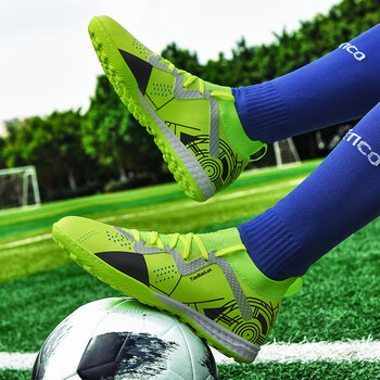 比赛高帮足球鞋轻便透气初中学生中考体育考试训练t020荧光绿39