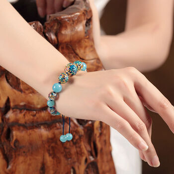 尚多芙专柜原创景泰蓝手串古典民族风手链蓝色小清新复古手饰品女