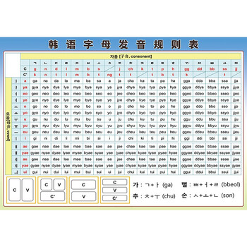 c款韩语发音规则 100x70厘米