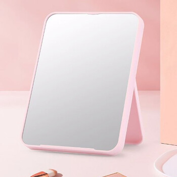 富居(foojo)化妆镜 可折叠便携美妆镜 方形樱桃粉