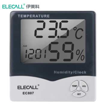 伊莱科（ELECALL）EC807 温湿度计电子数字温度计湿度计家用办公数显温湿度表测温仪