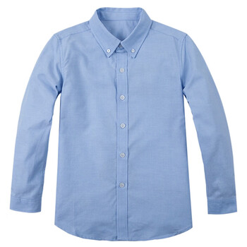桑曦伊顿纪德校服外套纪德校服儿童浅蓝色衬衣秋季新款男童长袖衬衫浅