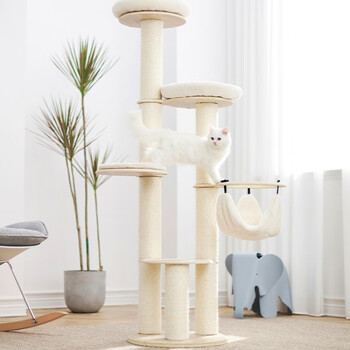 兽牌猫爬架大型猫窝猫树一体稳固布偶爬架豪华实木猫跳台猫爬架子 致