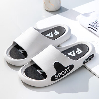 夏季潮流男士拖鞋男款运动休闲一字拖户外居家拖鞋女批发 白色fashion