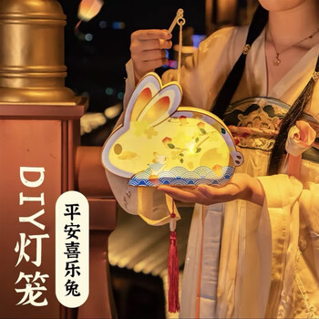 泽森铭玉兔灯笼裙发光裙子儿童玉兔汉服礼服女童宝宝装洛丽塔公主蓬蓬