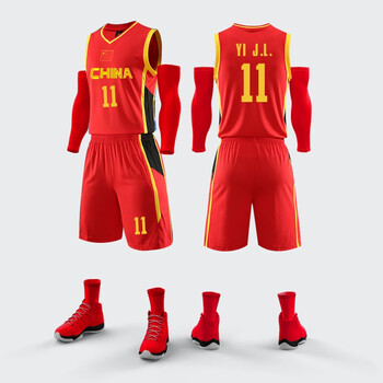 中国队世界杯篮球服套装中国男篮球衣国家队篮球服11号易建联6号