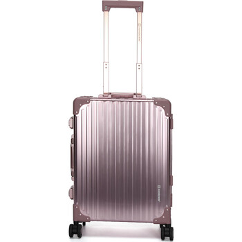 瑞世（SUISSEWIN）铝镁合金旅行箱拉杆箱 男女万向轮登机行李箱SN1195 20英寸 玫瑰金