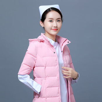 护士服长款女医生值班医护棉服外套冬季外穿出勤加厚保暖防寒棉袄大衣