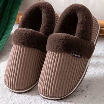 娇奈纯毛拖鞋男女包跟棉鞋厚底冬季新款家用居家情侣室内保暖防滑家居