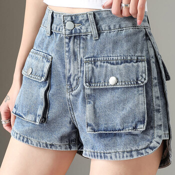 啡过半裤女牛仔半截裤女阔腿学生初中生高中生短裤中裤夏天穿的大裤衩
