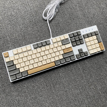 高特黄轴游戏办公宿舍极简矮键帽水蜜 104键xda复古灰热升华 静音黄轴