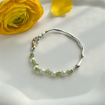 翡宇玛瑙手镯手链半镯巴洛克珍珠女925ins小众设计黑冷淡风女少量新款