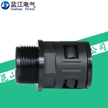 蓝江 尼龙波纹管快速接头塑料软管直通快插接头/M/PG/G/NPT牙黑色 RK-M12-AD13.0B