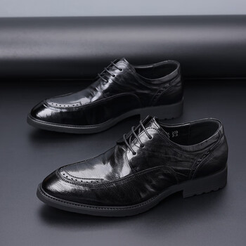 百丽踏男士皮鞋商务正装头层羊皮韩版男鞋英伦风休闲鞋子新郎结婚鞋