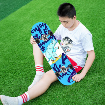 青少年滑板成年儿童短板专业双翘滑板车xkm专业款yb蓝象升级闪光大轮