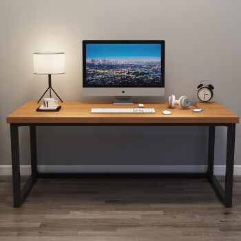 北欧本色 实木台式电脑桌简约现代家用书桌加框稳固办公工作台游戏桌 图片色-12光面-水性漆 长160*宽60*高75桌面厚度5cm