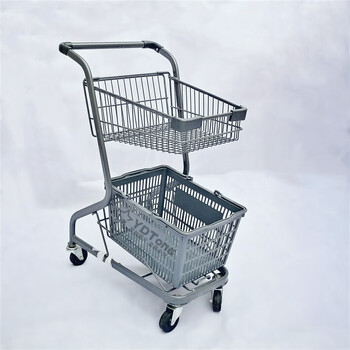 双十一抢先购 超市购物车小型手推车双层推车ktv小推车家用便利店商场