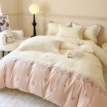 秋冬季160支加厚纯棉磨毛四件套全棉被套100保暖床单刺绣床上用品