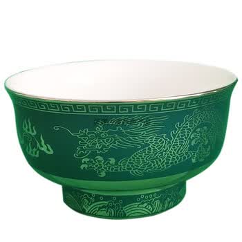 尼尔欣 蒙古奶茶碗 内蒙古民族瓷碗蒙古奶茶碗蒙语五畜八宝高脚碗蒙