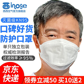西西空气inosekn95防尘防霾防甲醛防花粉口罩中老年3d立体防护口罩