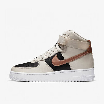 耐克 nike女鞋air force 1 high空军一号af1 奶茶米黑 高帮休闲板鞋