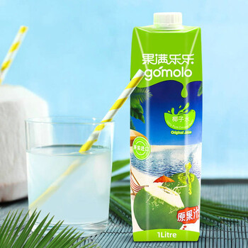 果满乐乐椰子水 泰国进口纯椰子水1l椰汁果汁饮料 椰子水1l*2瓶