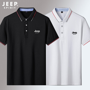 吉普jeep短袖t恤男夏季男士polo体恤衫新款半袖夏天时尚纯色休闲百搭