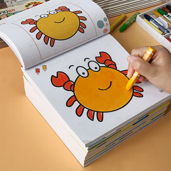 儿童画画本阶梯水彩笔涂色画036岁宝宝学画画益智早教涂鸦画册填色本