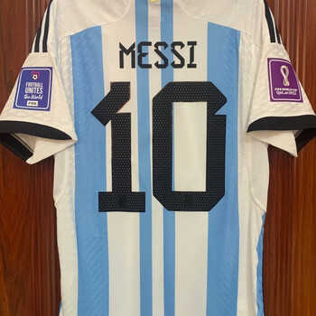 豆薇顶配2223阿根廷主场球衣球员版世界杯梅西球衣梅西签名球衣卡塔尔