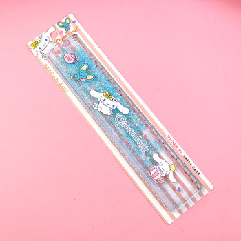 草莓熊创意流沙尺子库洛米文具网红仙女可爱入油波浪线直尺 玉桂狗