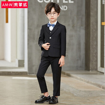 奥蒙威 儿童西装男童小西服套装男孩小学生主持走秀钢琴走秀表演出服