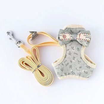 猫咪牵引绳小猫遛猫绳迷你小防挣脱猫狗链子溜幼猫背带浅绿领结款xs 0 3斤 图片价格品牌报价 京东