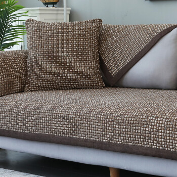 定做棉麻新中式沙发垫罩亚麻坐垫套老粗布沙发巾四季简约全包盖布咖啡