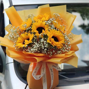 花景澜鲜花同城配送玫瑰花鲜花速递混搭韩式花束向日葵百合绣球生日鲜花七夕礼物送女友结婚纪念日鲜花6朵向日葵花束日常价 图片价格品牌报价 京东