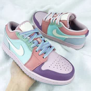 jordan  low  aj1 低帮运动篮球鞋dh7820-700 dj5196-615 粉绿 马卡龙