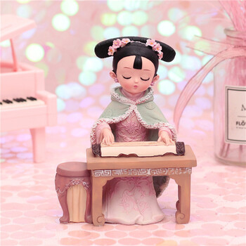 我是格格摆件古装玩偶娃娃琴棋书画故宫人偶古风公主盲 弹琴