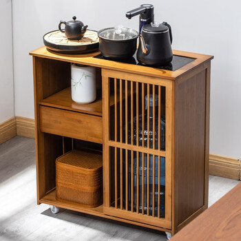 移动茶水柜家用泡茶小茶柜客厅茶边柜烧水壶一体套装茶具柜茶叶收纳
