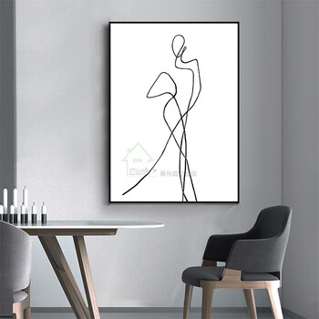 抽象画 极简线条画 创意极简线条装饰画现代简约小众艺术北欧风抽象