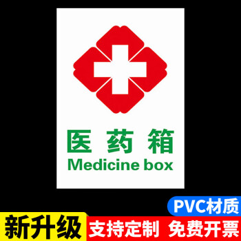 醫藥箱藥品箱急救點醫療站急救室警示牌貼紙pvc板安全標識標誌標籤