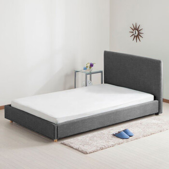 5米布艺软床可拆洗双人床 浅灰色 1800*2000床 床垫