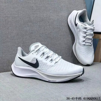 37代超轻网面真气垫跑步鞋休闲鞋运动鞋男鞋女鞋秋季 pegasus37白黑