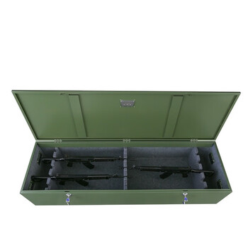 洛来宝卧式枪柜野外便携式长抢枪柜箱钢制双锁柜特殊装备存放柜1400*