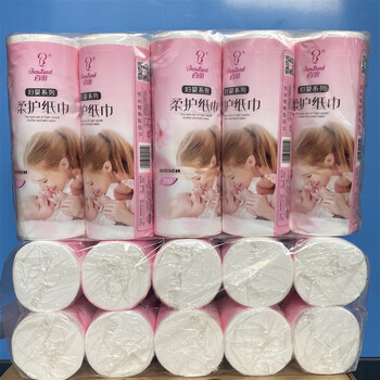 熊来跑百丽卫生纸 百丽妇婴卫生纸200克独立包装10卷实惠家用柔卷纸6