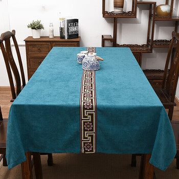 餐桌桌布红木家具实木桌布布艺新中式欧式现代简约布长方形圆茶几布