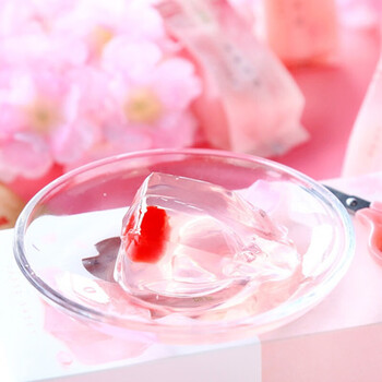 网红零食樱花味布丁果肉蒟蒻小纸袋装果冻240g蜜桔果肉果冻2盒240g